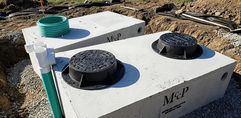 Grease trap installation unit set in place for drainage protection in Saint Louis, MO